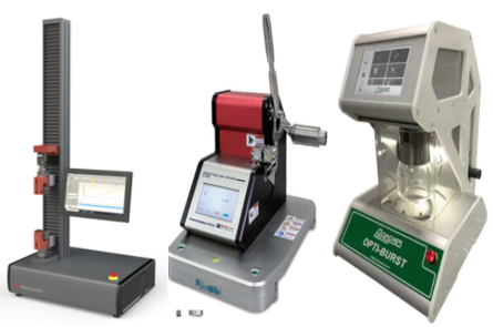 Tensile tester for breaking, tearing, bursting